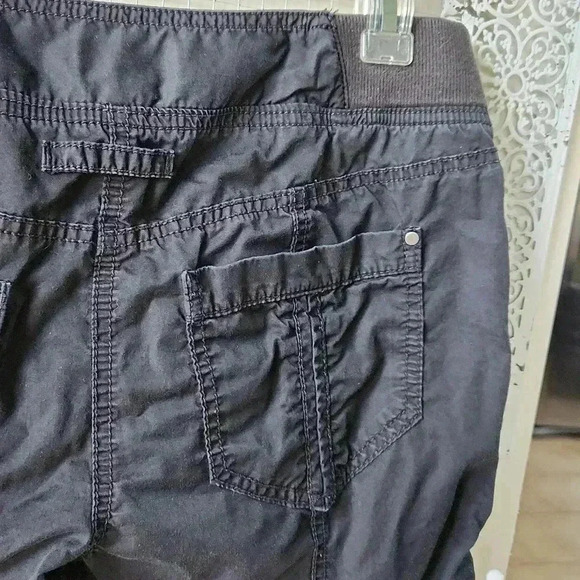 Loft Marisa Cropped Lightweight Cotton Cargo Pants Drawstring Leg Openings - Picture 10 of 14